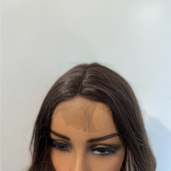 WIG Ombre Light  Blonde Wig with Dark Roots  front  Closure lace - natural look - Picture 2 of 9